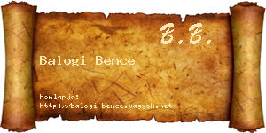 Balogi Bence névjegykártya